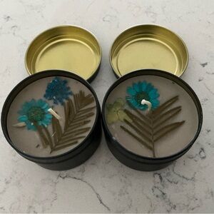 Artisan spa spring wax Floral Scented Candles handmade set of 2